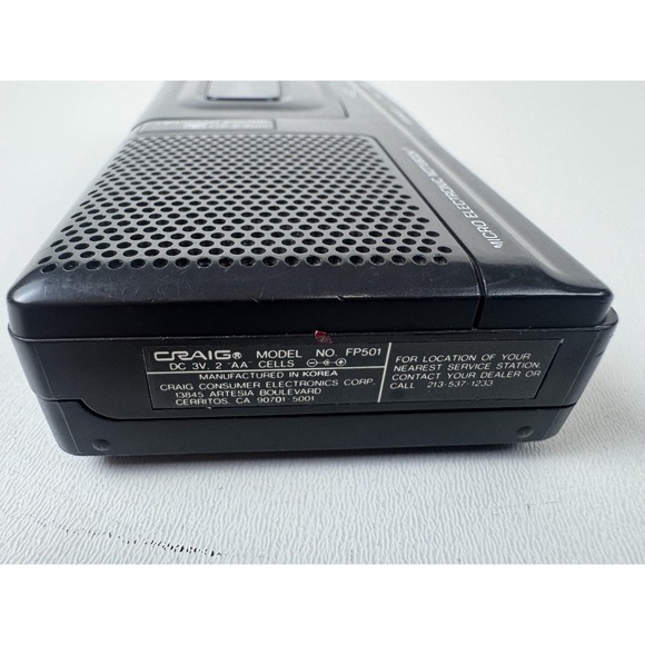 Vintage Craig FP501 Micro Electronic Notebook Cassette Recorder Two-Speed System - Picture 3 of 7